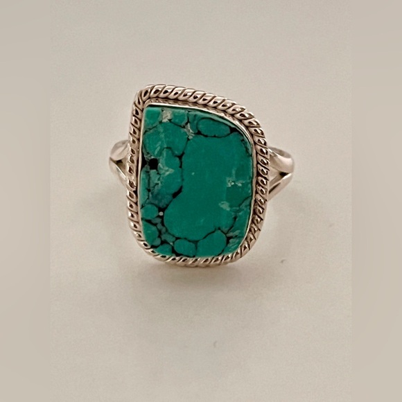 Jewelry - Sterling Silver Raw Turquoise, Ring Size 7